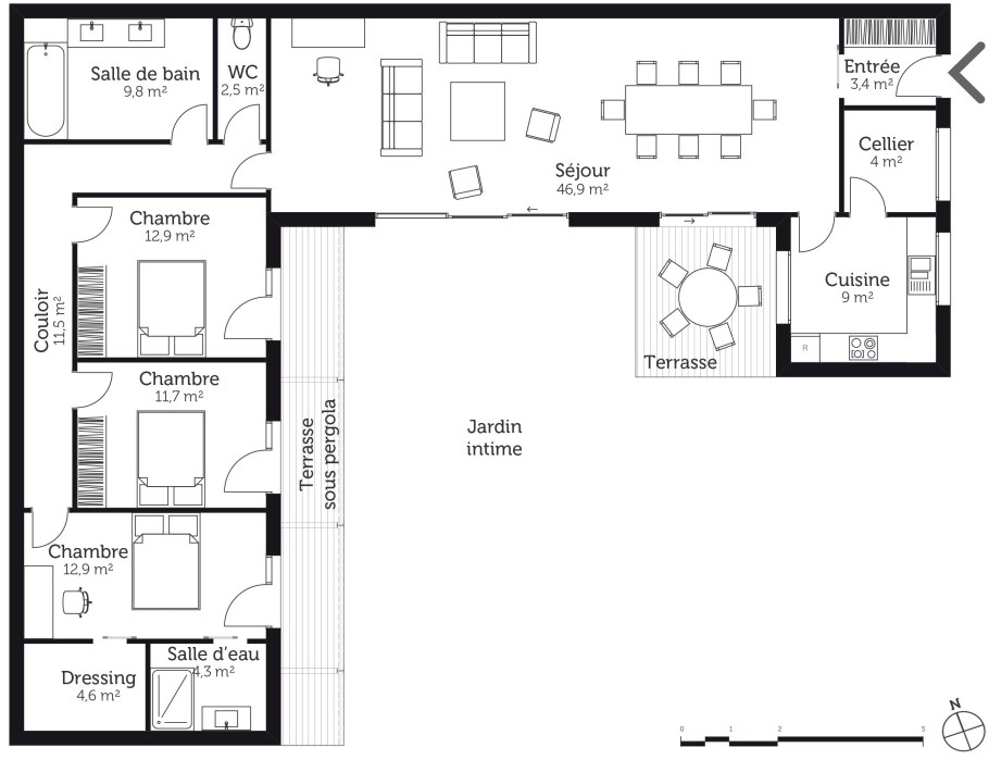 Схемы "г" образных домов