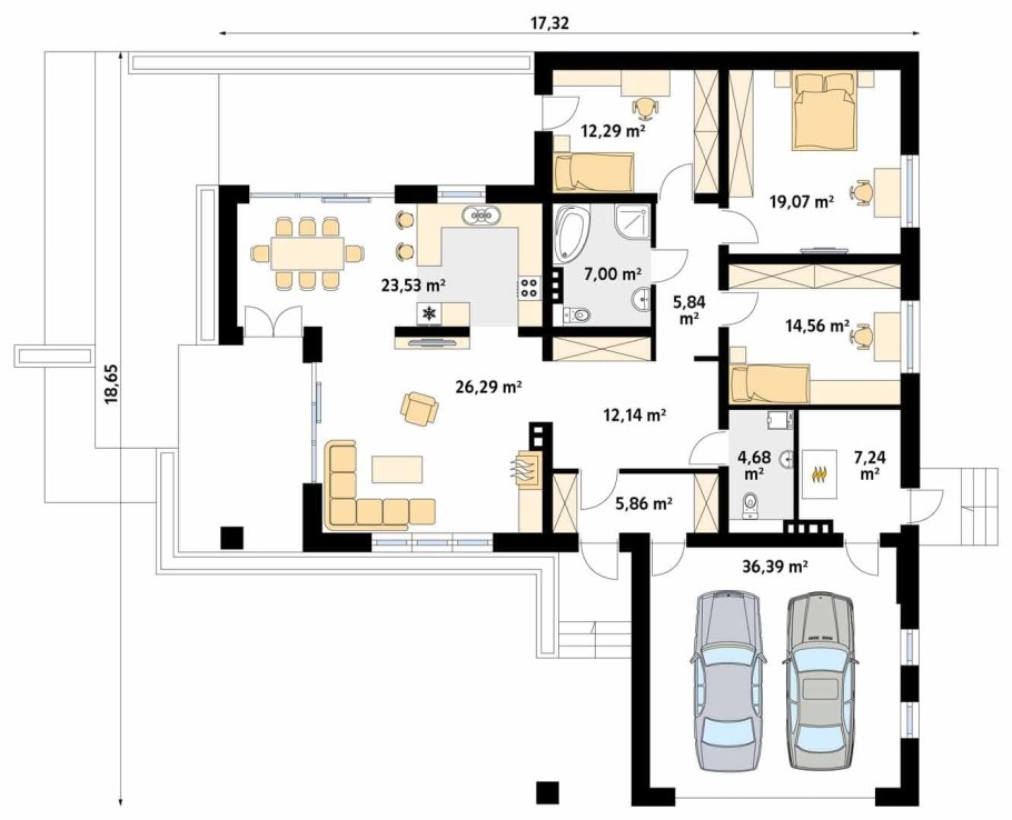 Проекты т образных домов