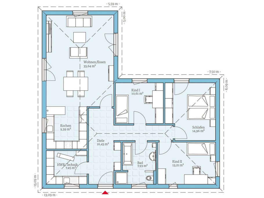 Планы домов г образной формы