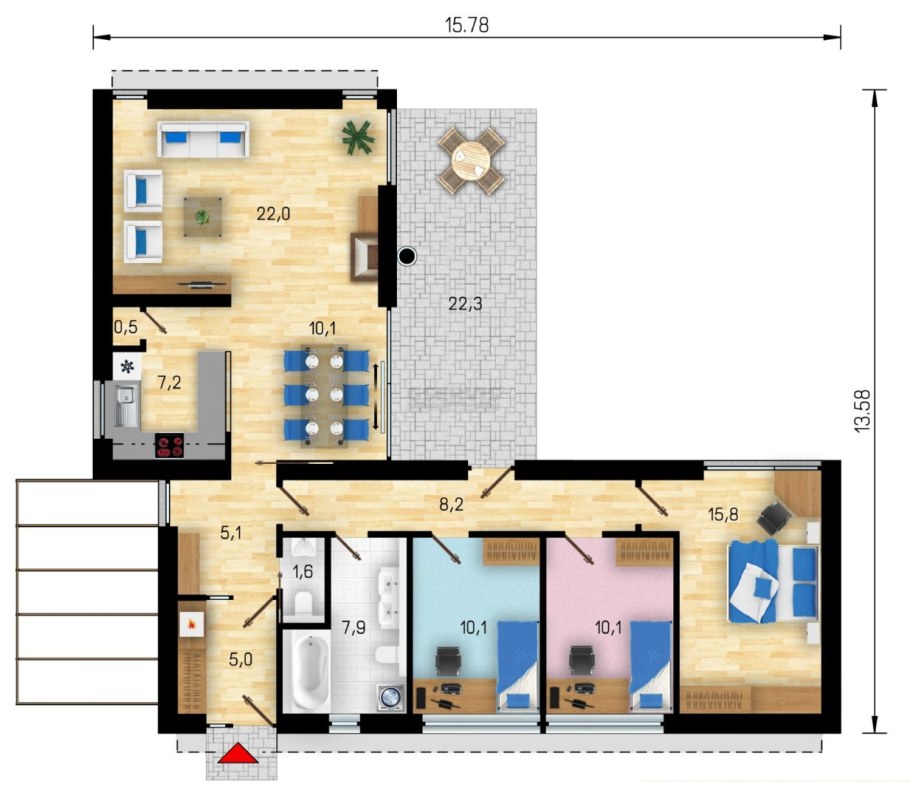 Планировка дома буквой г одноэтажный