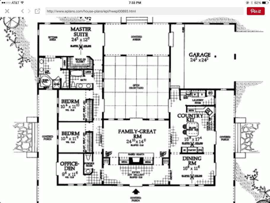 Здание с внутренним двориком планы