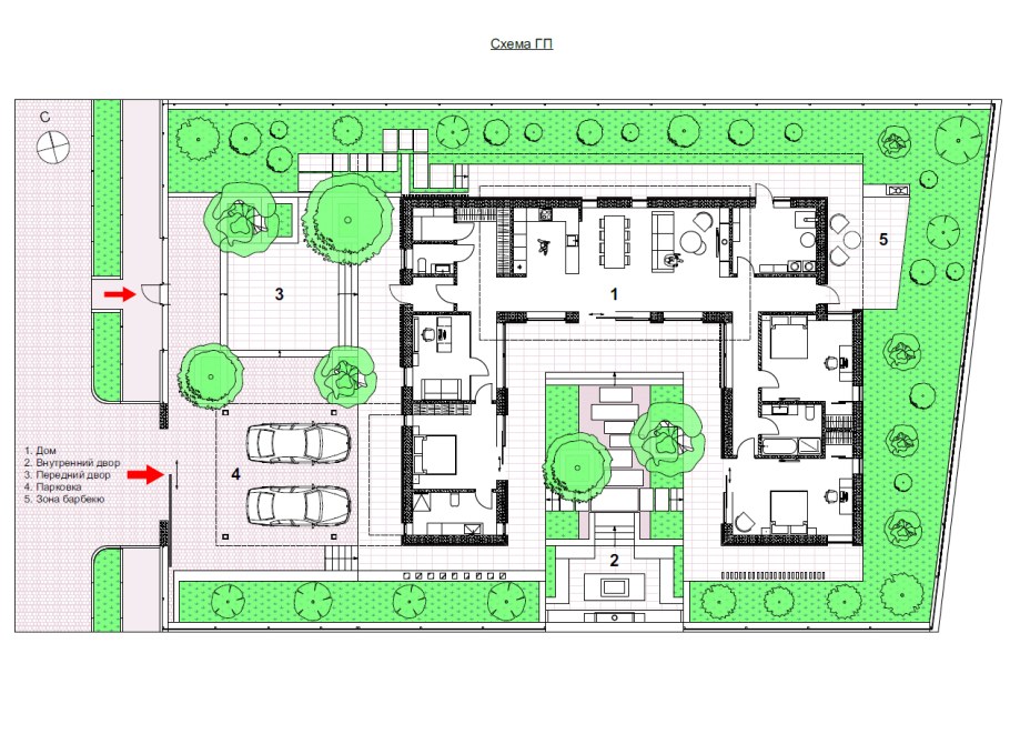 Дом с внутренним двориком планировка одноэтажный