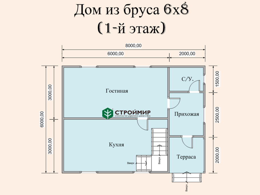 Проект дома 6х8 двухэтажный