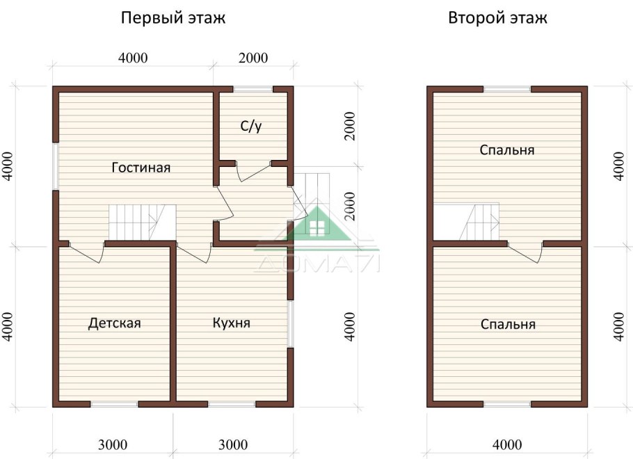 Дом 6 на 8 двухэтажный