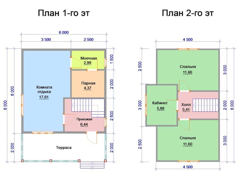 Планировка бани 6х6 с мансардой