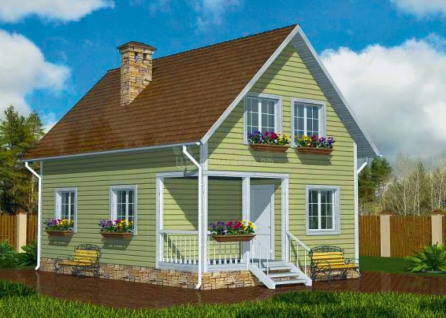 Каркасный дом 6х9 полутораэтажный