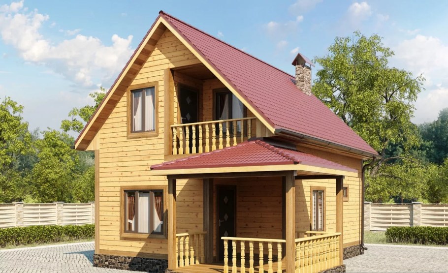 Дом из клееного бруса 6х8