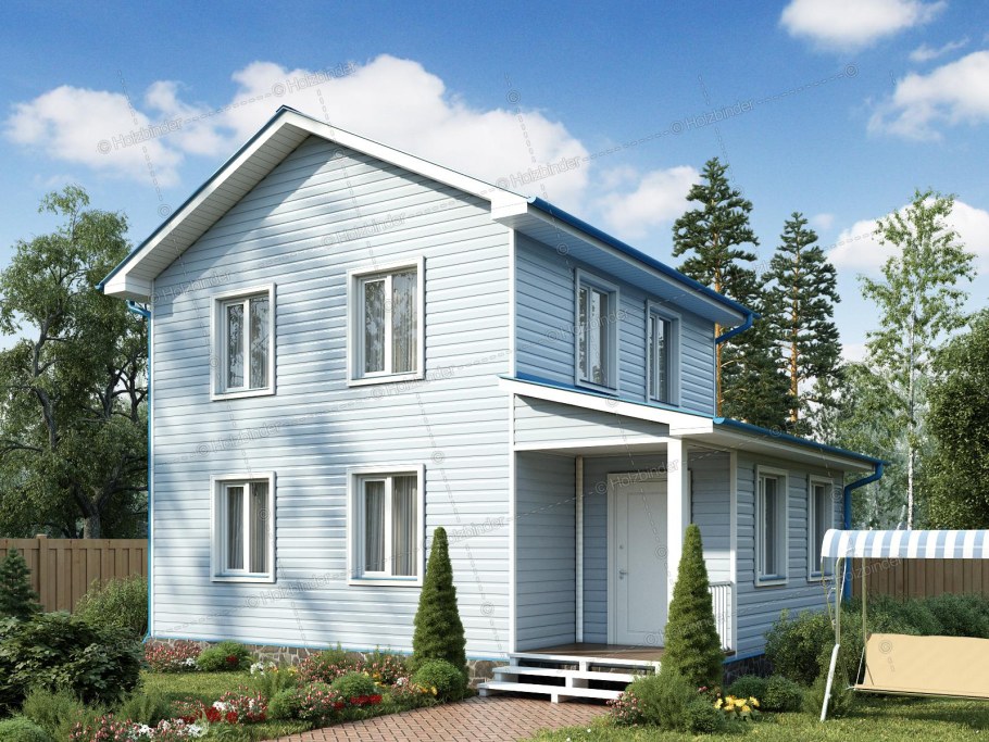 Брусовой двухэтажный дом 6х8