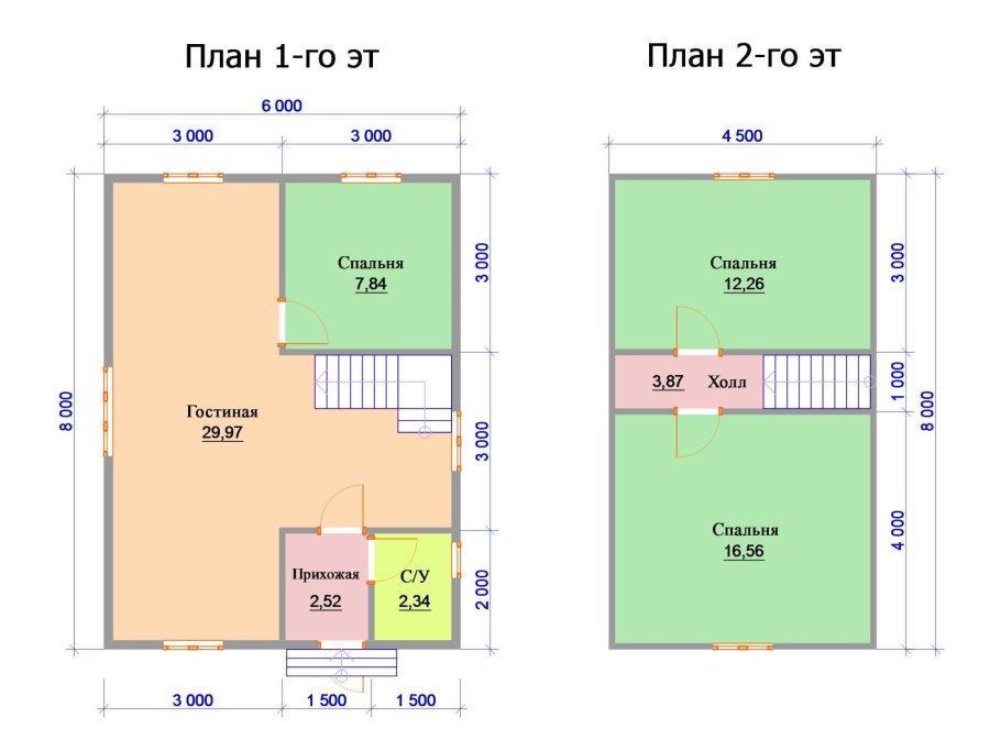 Проекты домов из бруса 6х8 с мансардой