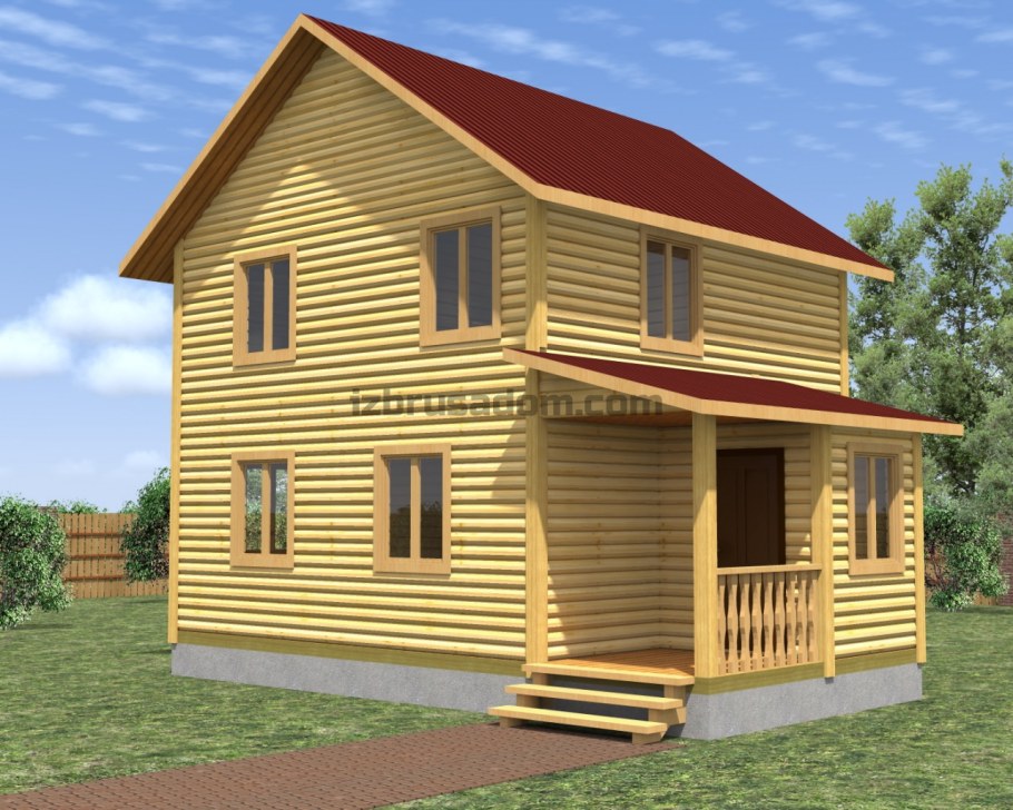 Дом 2 этажа из бруса 6х10 двухэтажный