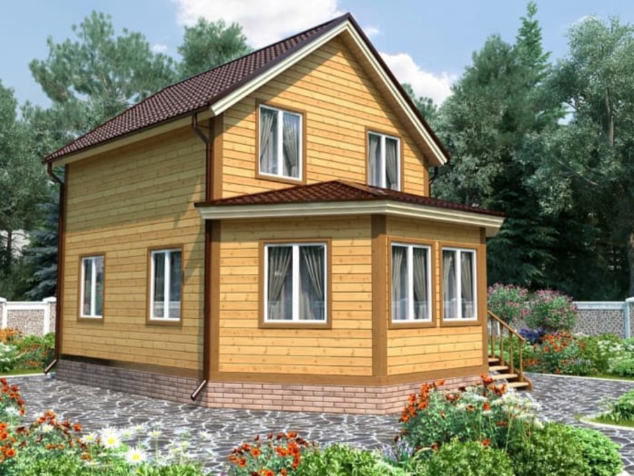 Каркасный дом 6х8 двухэтажный