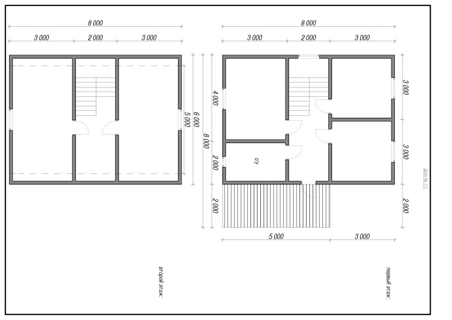 Планировка дома 6х8 двухэтажный