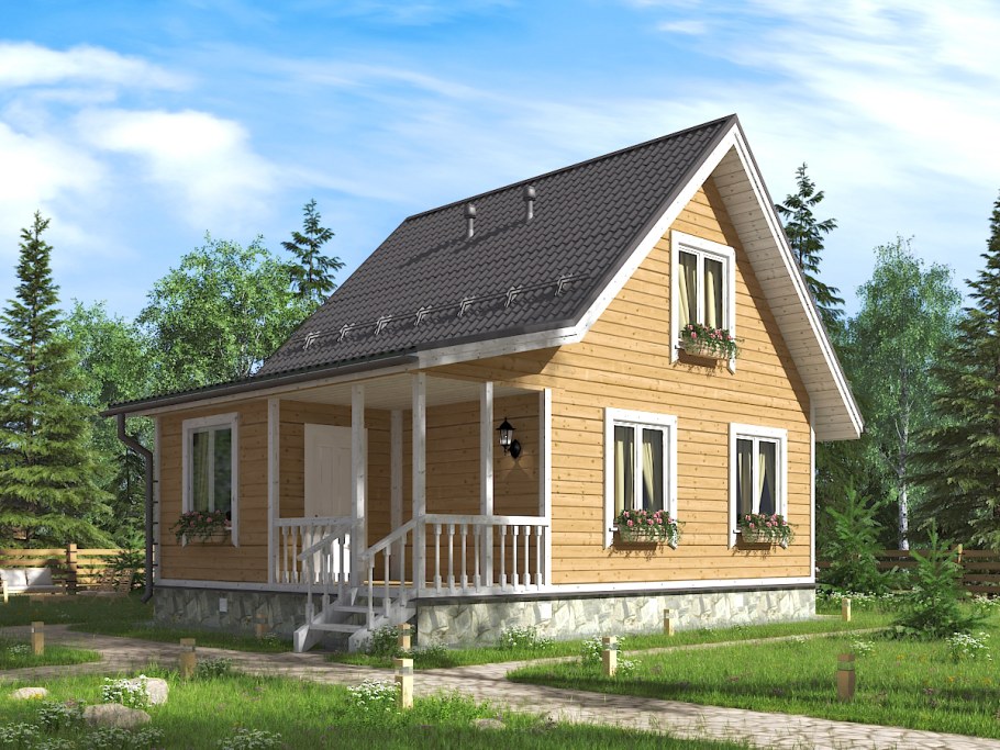 Двухэтажный дачный дом