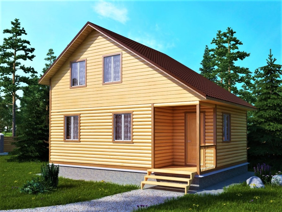 Дачный дом из бруса 6х8