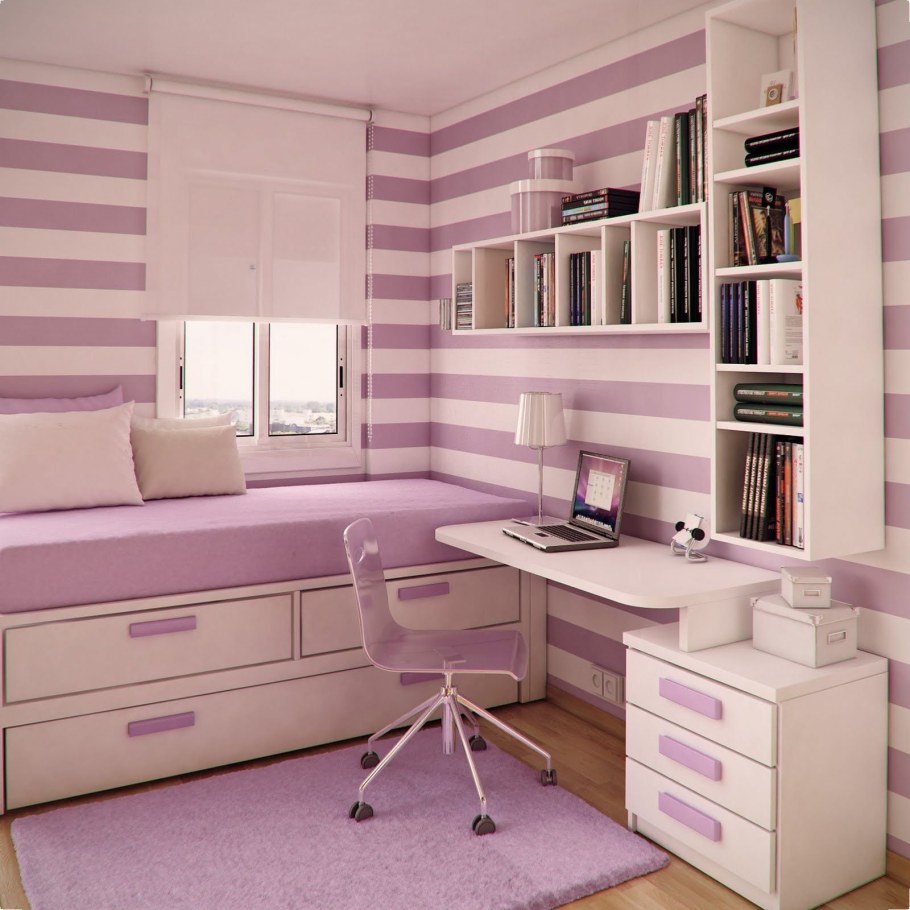 Фиолетовая комната для девочки подростка
