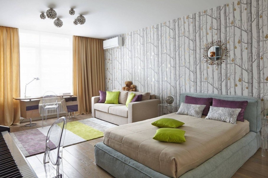 Спальня в квартире студии