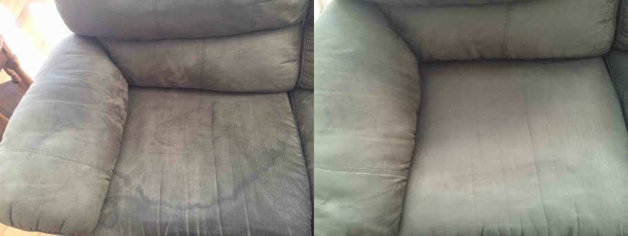 Химчистка кресла до и после