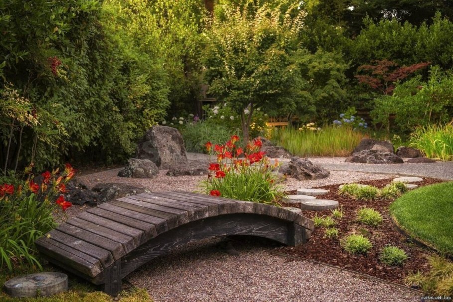 Японский сад мостки