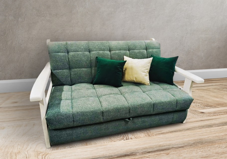 Диван прямой Олимп-1 пружинный блок с ножками-кубышками