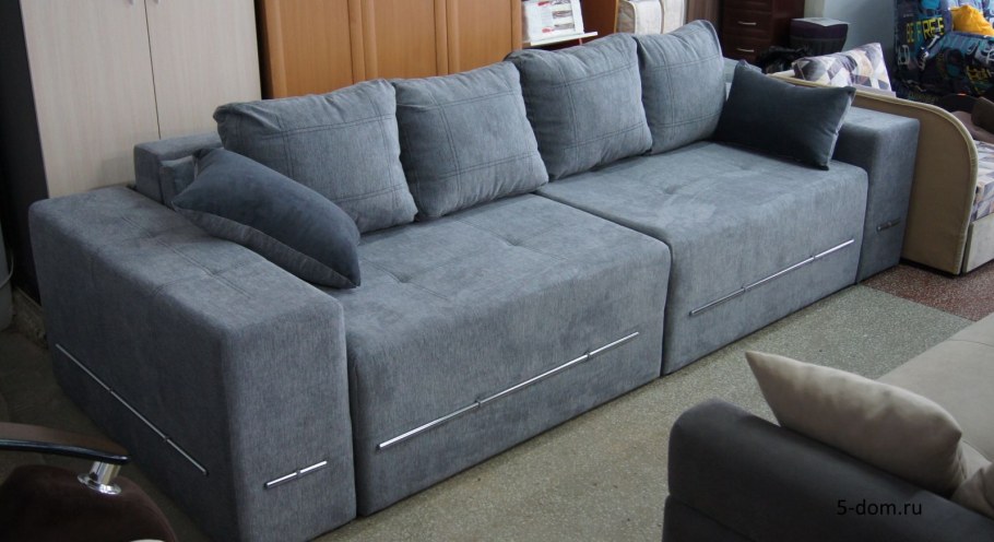 Диван прямой Олимп-1 пружинный блок с ножками-кубышками