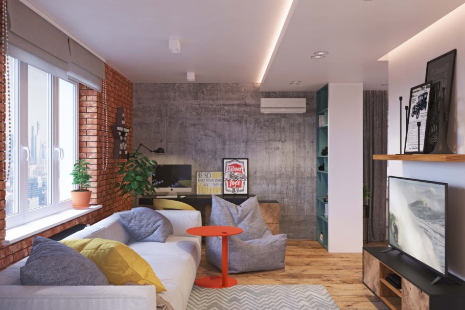 Кухня спальня лофт