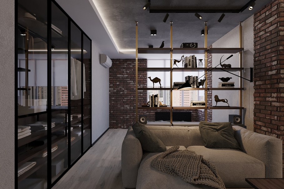 Дизайн двухкомнатной квартиры в стиле лофт