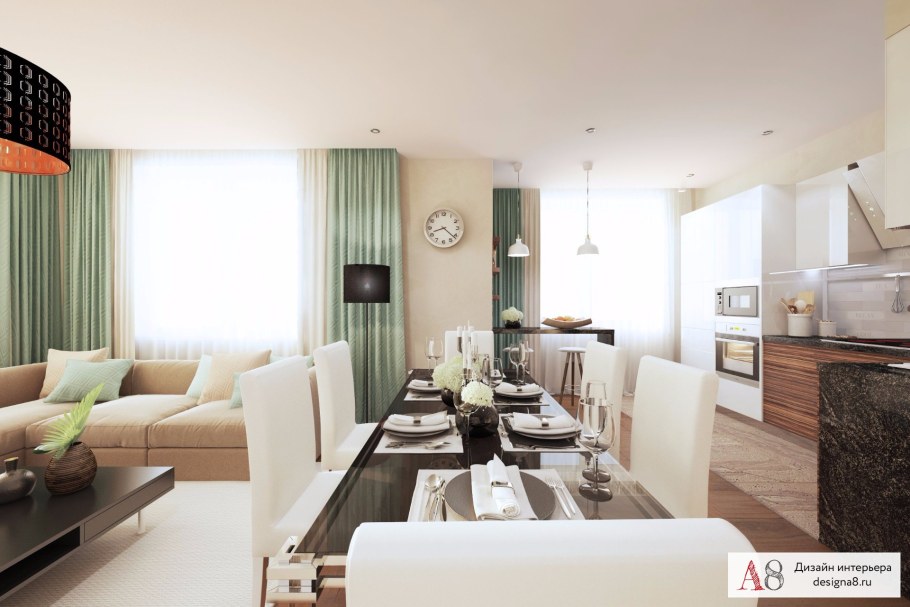 Евротрешка кухня гостиная