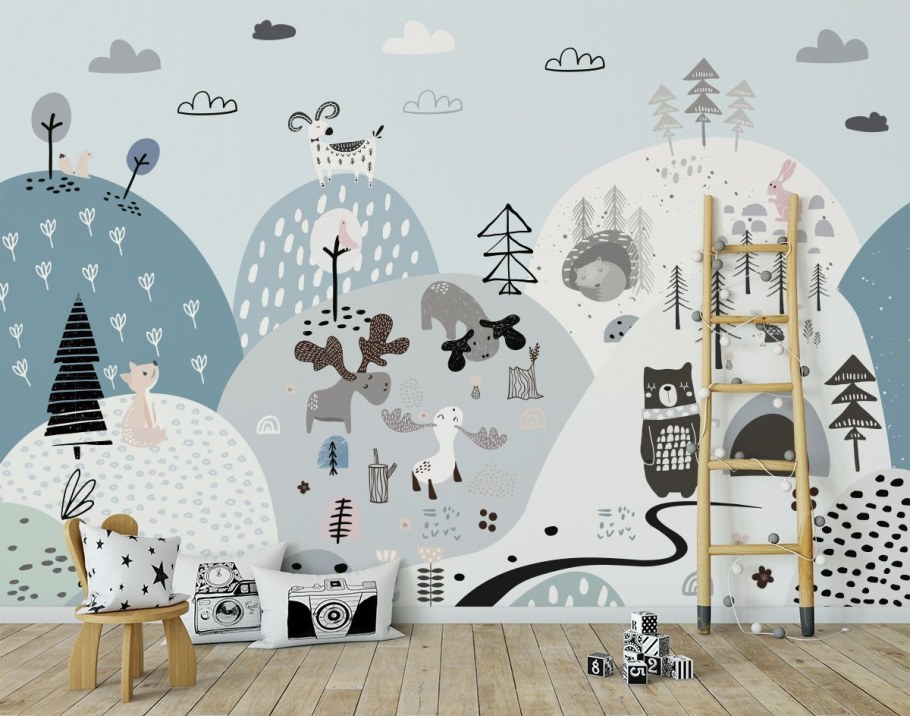 Обои в скандинавском стиле для гостиной