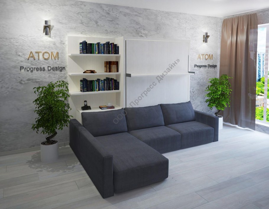 Шкаф-кровать трансформер Atom с диваном