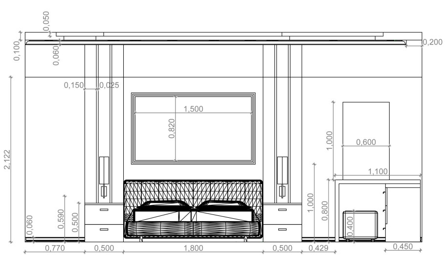 Высота прикроватной тумбочки для установки розеток