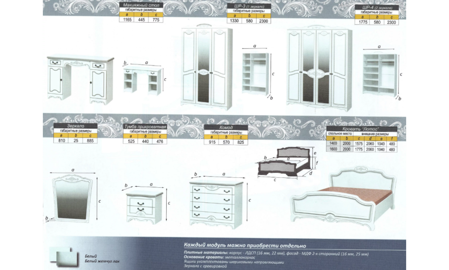 Кровать белый жемчуг Браво мебель