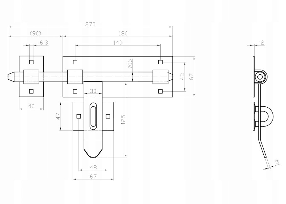 Щеколда для ворот чертеж