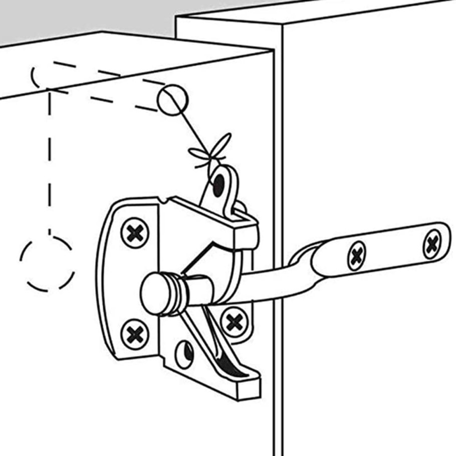 Автоматическая задвижка ворот с фиксацией защелки