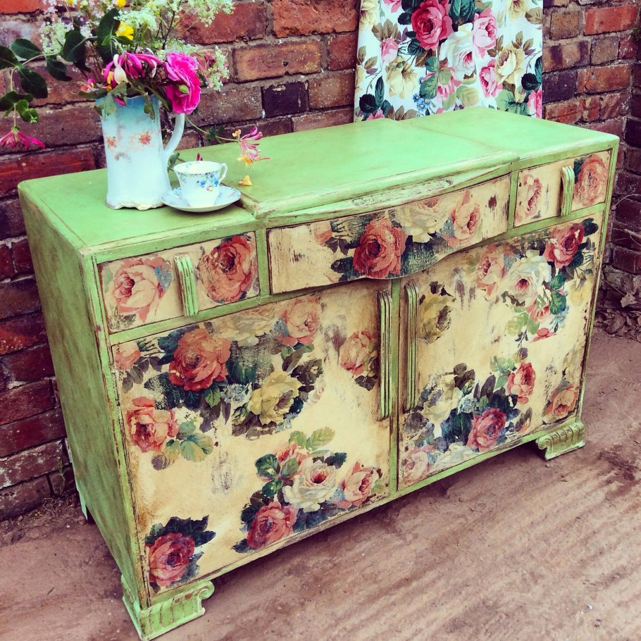 Декор комода тканью