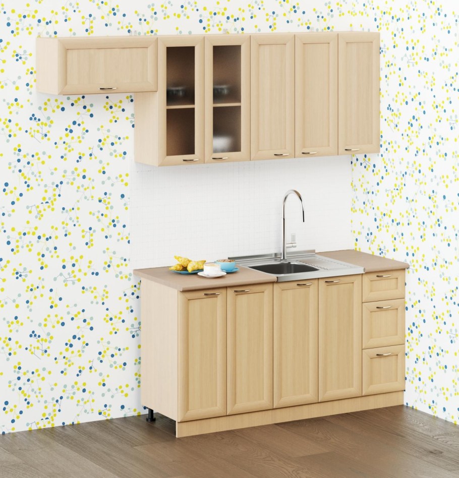 Кухня рамочная 2100 мм (венге/беленый дуб)