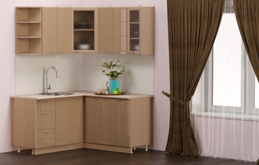 Гарнитур кухонный Яна Оптима 1500х1300мм ясень шимо