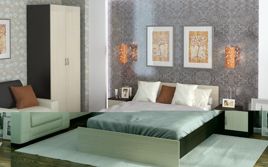 Спальный гарнитур Бася ясень шимо