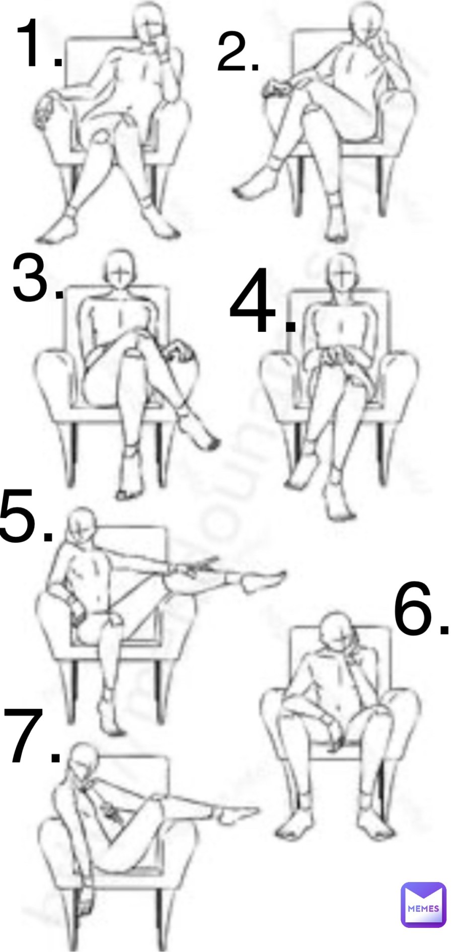 Поза сидящего человека на стуле