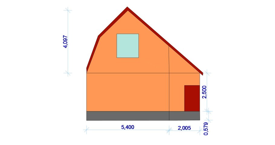Чертеж кровли двухскатной крыши