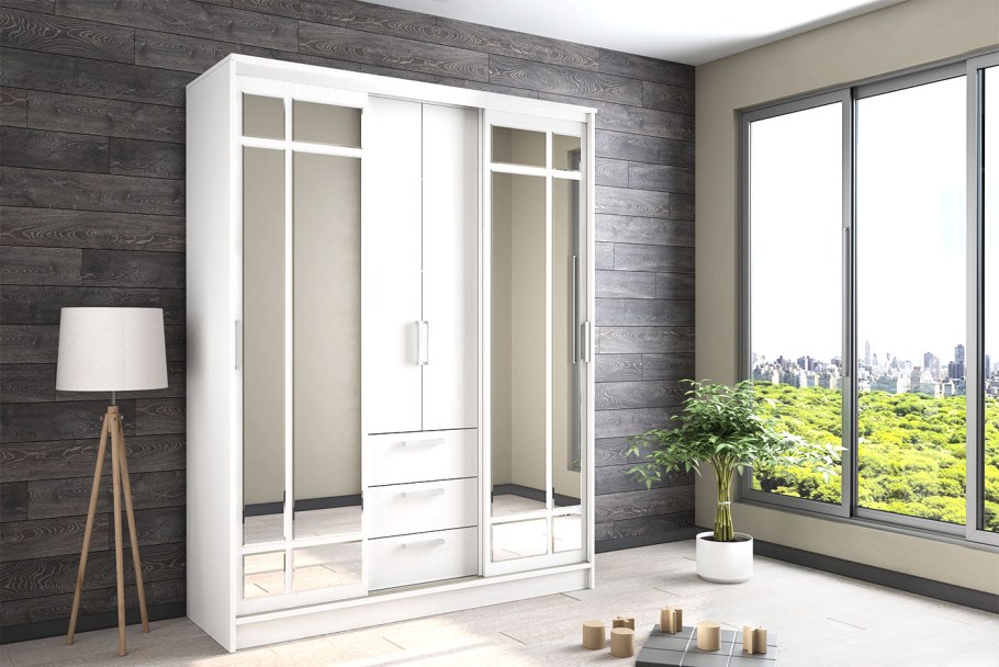 Шкаф-купе №11 (1,35м) (венге/Млечный)