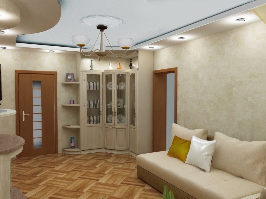 Гостиная совмещенная с коридором