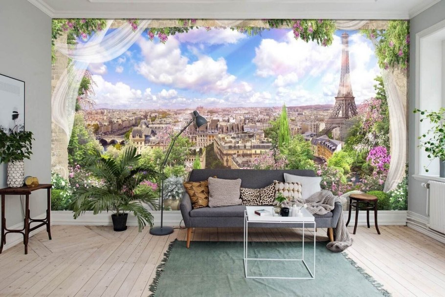 Фотообои окно в Париж
