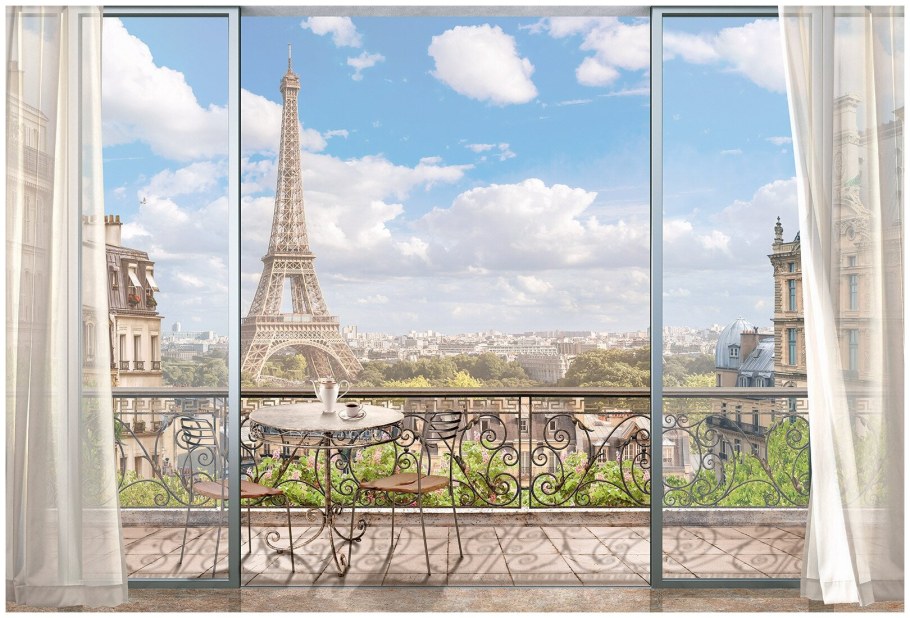 Фотообои окно в Париж