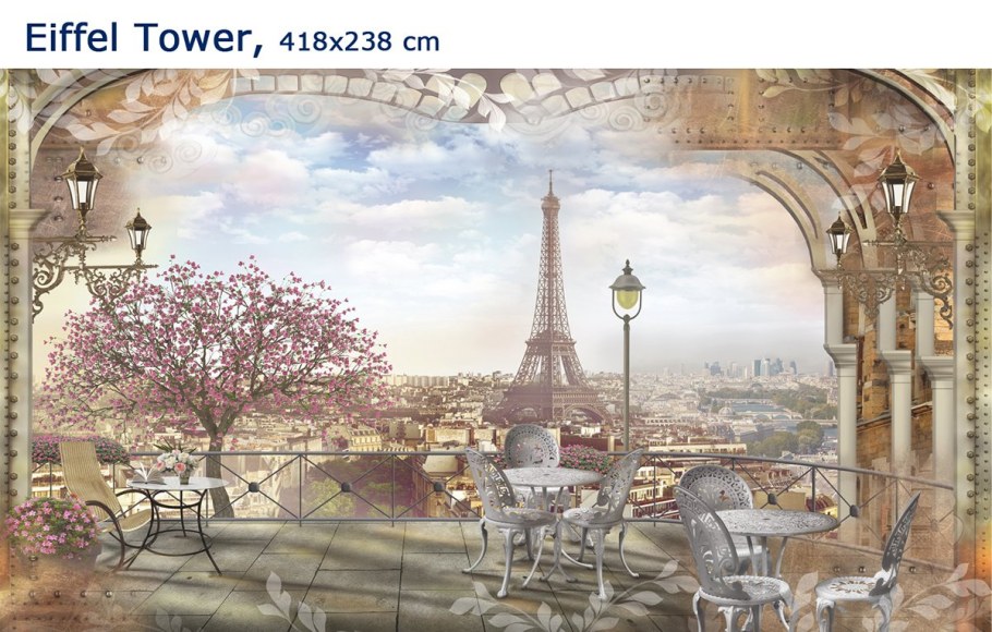 Фреска Париж Эйфелева башня