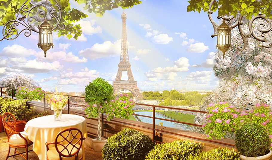 Фотообои летнее кафе в Париже