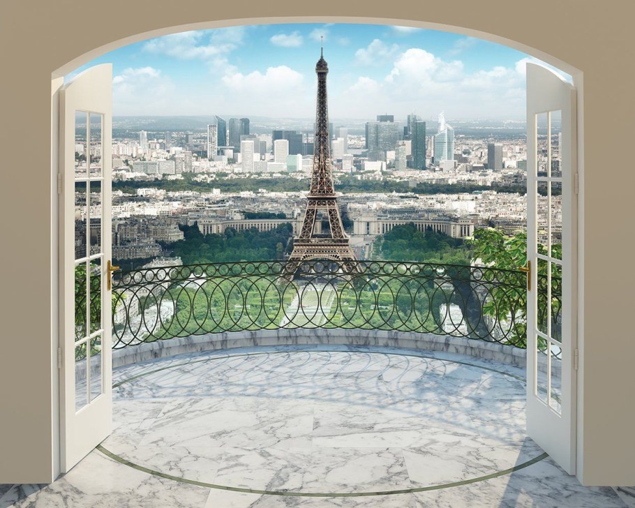 Фотообои окно в Париж