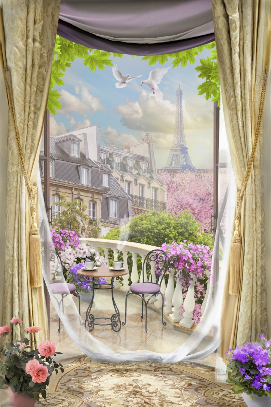 Фреска на стену вид с балкона