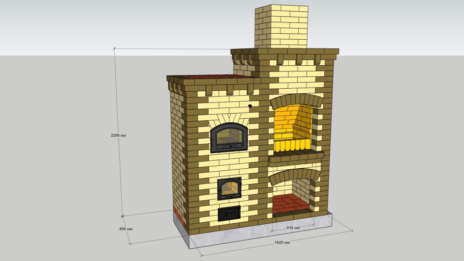 Печь камин Малютка порядовка