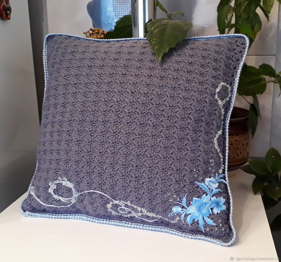 Вязанные наволочки на диванные подушки