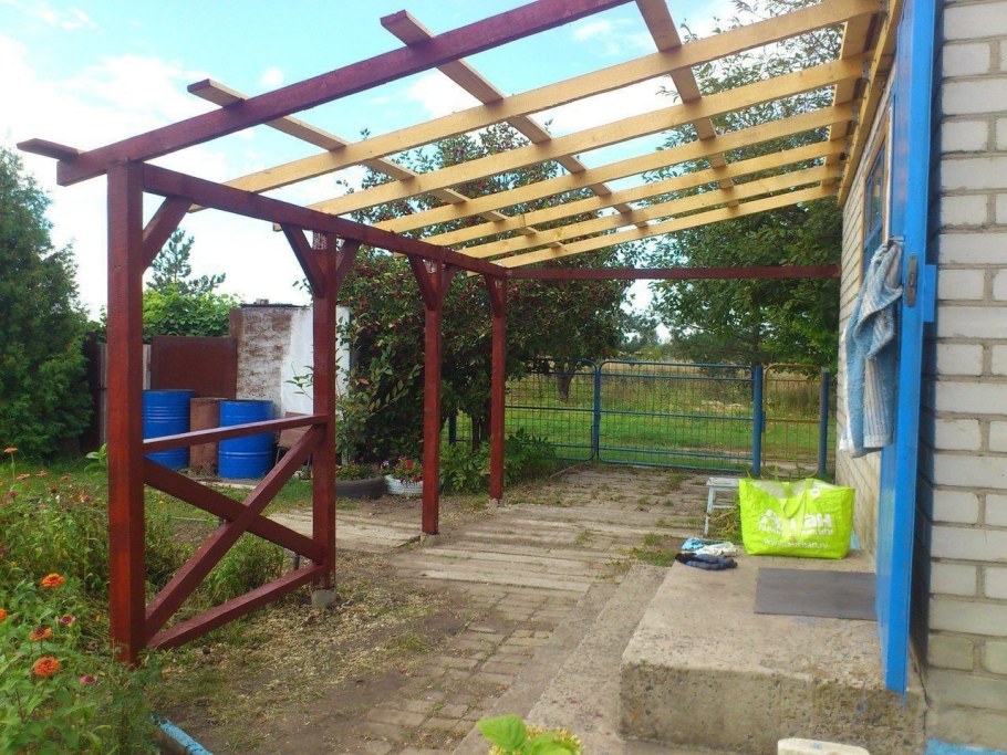 Навес на даче своими руками